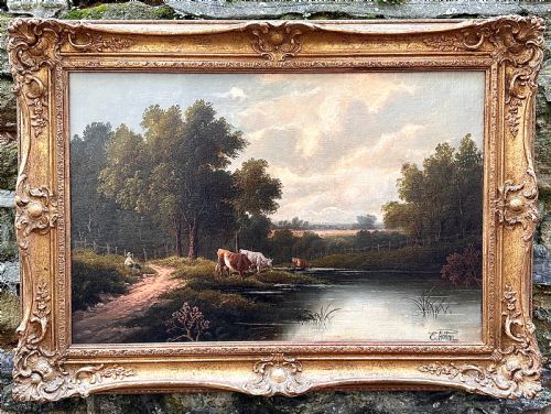 a pair of oil paintings on canvas by etty horton - CATEGORY: ANTIQUE ART - DATED VICTORIAN