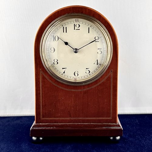 an edwardian mahogany mantel clock timepiece - CATEGORY: ANTIQUE CLOCKS - DATED EDWARDIAN