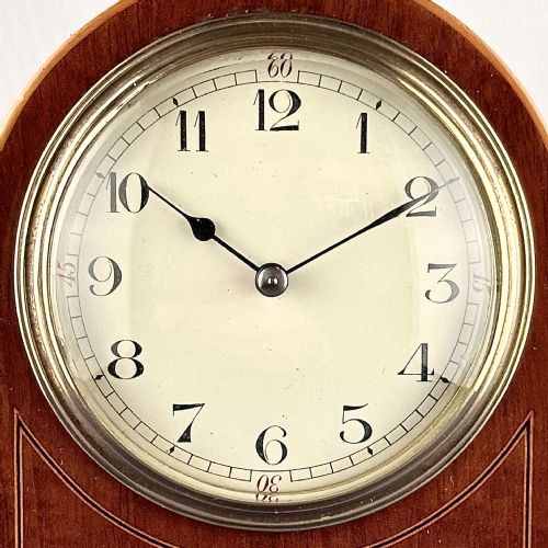 AN EDWARDIAN MAHOGANY MANTEL CLOCK TIMEPIECE - ADDITIONAL PHOTO 4