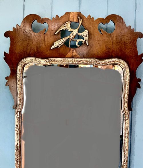 A LATE 19TH CENTURY YEW WOOD MIRROR - ADDITIONAL PHOTO 1