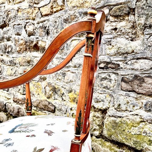 GEORGE III PAINTED SATINWOOD ELBOW CHAIR - ADDITIONAL PHOTO 8