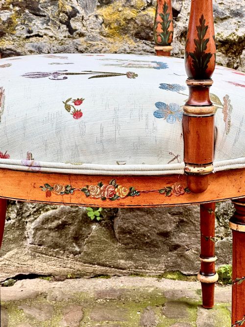 GEORGE III PAINTED SATINWOOD ELBOW CHAIR - ADDITIONAL PHOTO 11
