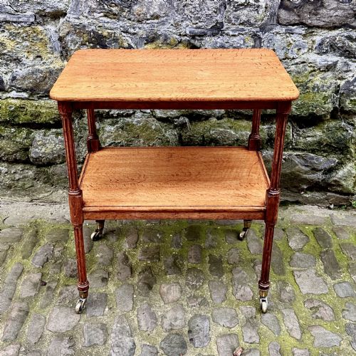 a victorian oak two tier side table - CATEGORY: ANTIQUE MISCELLANEOUS - DATED VICTORIAN
