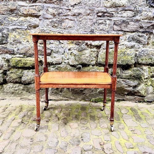 A VICTORIAN OAK TWO TIER SIDE TABLE - ADDITIONAL PHOTO 1