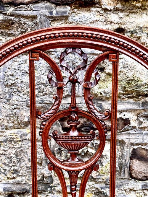 A LATE 19TH CENTURY HEPPLEWHITE STYLE ELBOW CHAIR - ADDITIONAL PHOTO 4