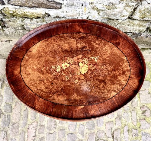 a late victorian inlaid walnut coffee table - CATEGORY: ANTIQUE FURNITURE - DATED VICTORIAN