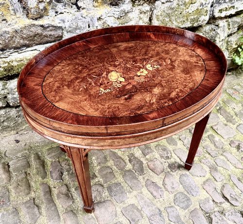 A LATE VICTORIAN INLAID WALNUT COFFEE TABLE - ADDITIONAL PHOTO 4