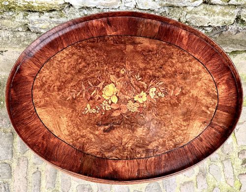 A LATE VICTORIAN INLAID WALNUT COFFEE TABLE - ADDITIONAL PHOTO 5