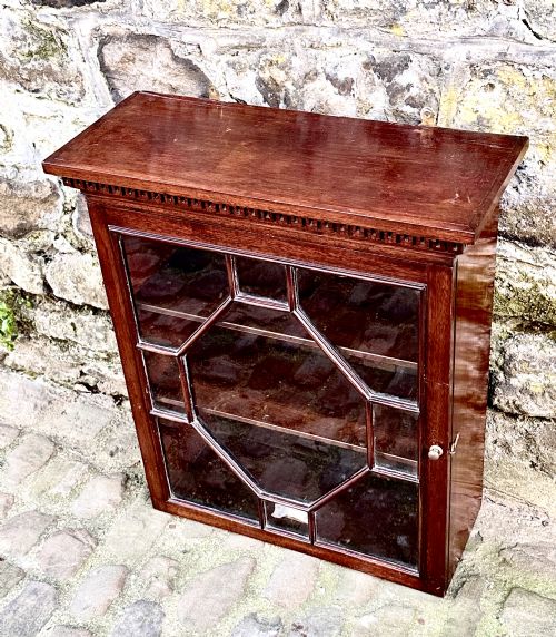 A LATE VICTORIAN GLAZED WALL CUPBOARD - ADDITIONAL PHOTO 3