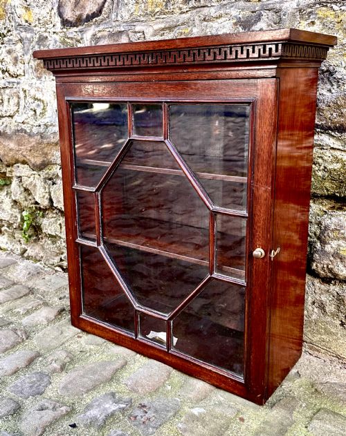 A LATE VICTORIAN GLAZED WALL CUPBOARD - ADDITIONAL PHOTO 4