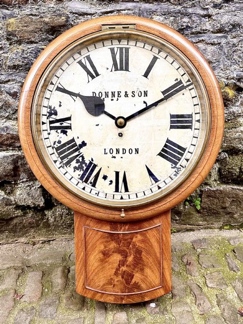a country house late victorian drop dial wall clock - CATEGORY: ANTIQUE CLOCKS - DATED VICTORIAN