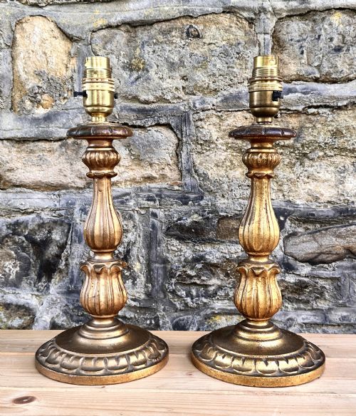 a pair of early 20th century bedside table lamps - CATEGORY: ANTIQUE LIGHTING - DATED 1920