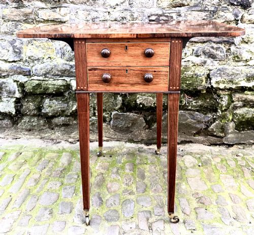 A FINE REGENCY ROSEWOOD DROPLEAF SIDE TABLE - ADDITIONAL PHOTO 4