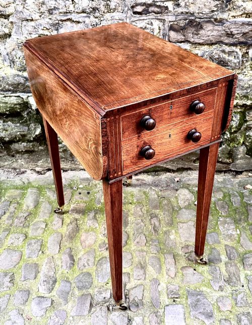 A FINE REGENCY ROSEWOOD DROPLEAF SIDE TABLE - ADDITIONAL PHOTO 7