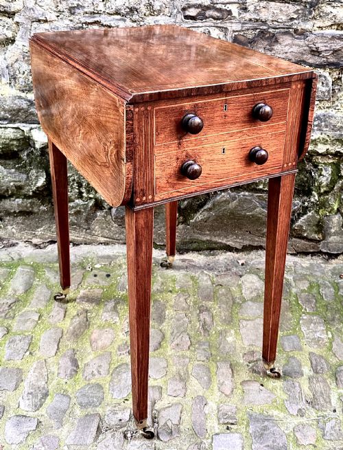 A FINE REGENCY ROSEWOOD DROPLEAF SIDE TABLE - ADDITIONAL PHOTO 8