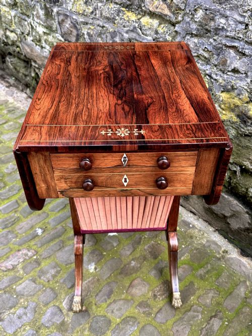 A FINE REGENCY ROSEWOOD WORK TABLE - ADDITIONAL PHOTO 5