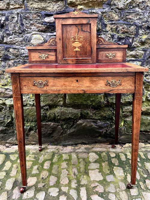 A LATE VICTORIAN ROSEWOOD BONHEUR DU JOUR - ADDITIONAL PHOTO 5