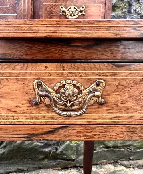 A LATE VICTORIAN ROSEWOOD BONHEUR DU JOUR - ADDITIONAL PHOTO 8