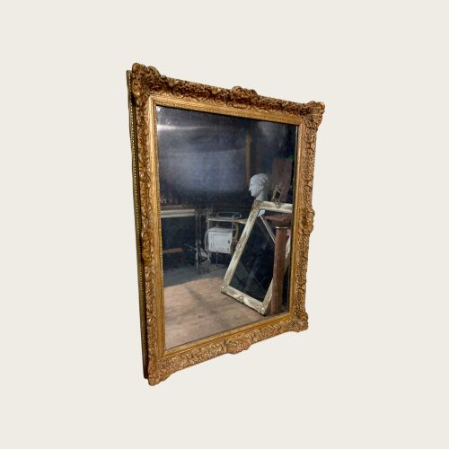 A 19TH CENTURY GILT FRAMED OVERMANTEL MIRROR - ADDITIONAL PHOTO 1