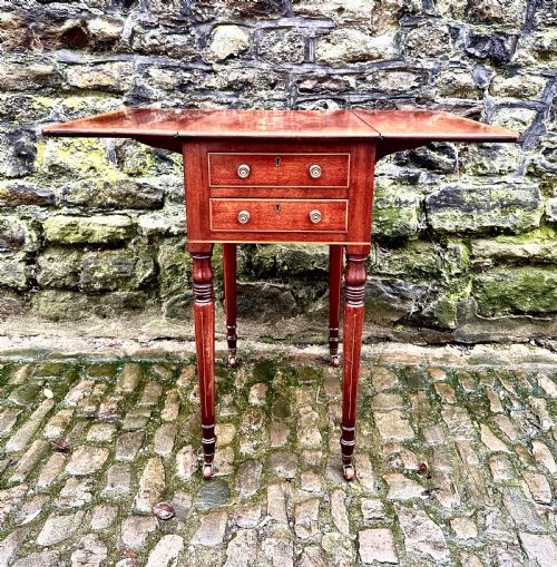A REGENCY MAHOGANY DROPLEAF SIDE TABLE - ADDITIONAL PHOTO 7