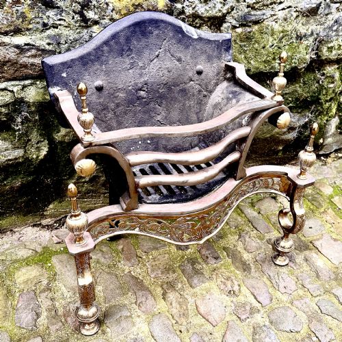 A LATE VICTORIAN ADAM STYLE STEEL FIRE BASKET - ADDITIONAL PHOTO 3