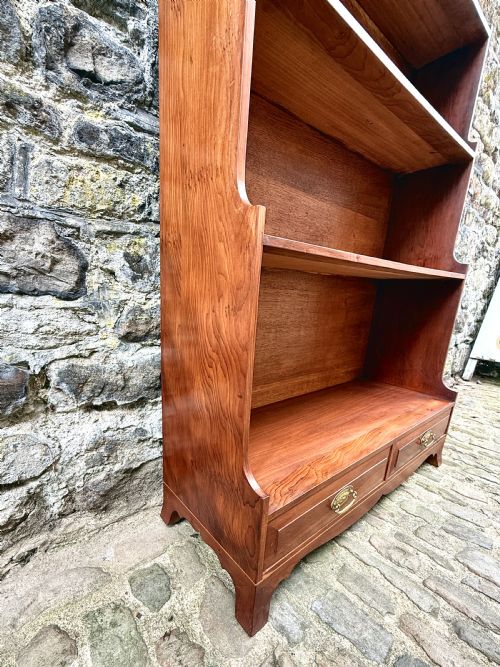 AN EARLY 20TH CENTURY YEW WOOD WATERFALL BOOKCASE - ADDITIONAL PHOTO 6
