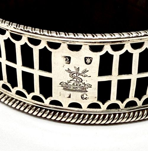 AN EARLY GEORGE III SILVER WINE COASTER - ADDITIONAL PHOTO 3