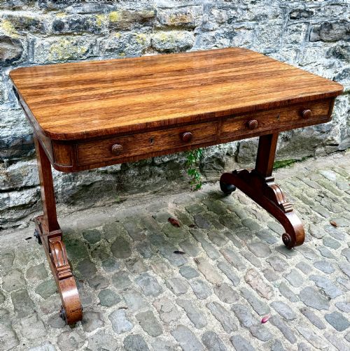 A GEORGE IV ROSEWOOD LIBRARY TABLE - ADDITIONAL PHOTO 5