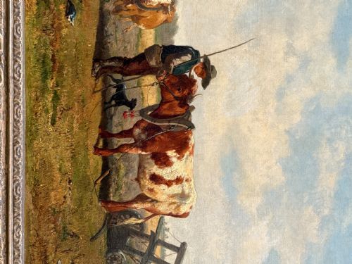 A MID 19TH CENTURY OIL PAINTING BY JOHANNES DE HAAS - ADDITIONAL PHOTO 3