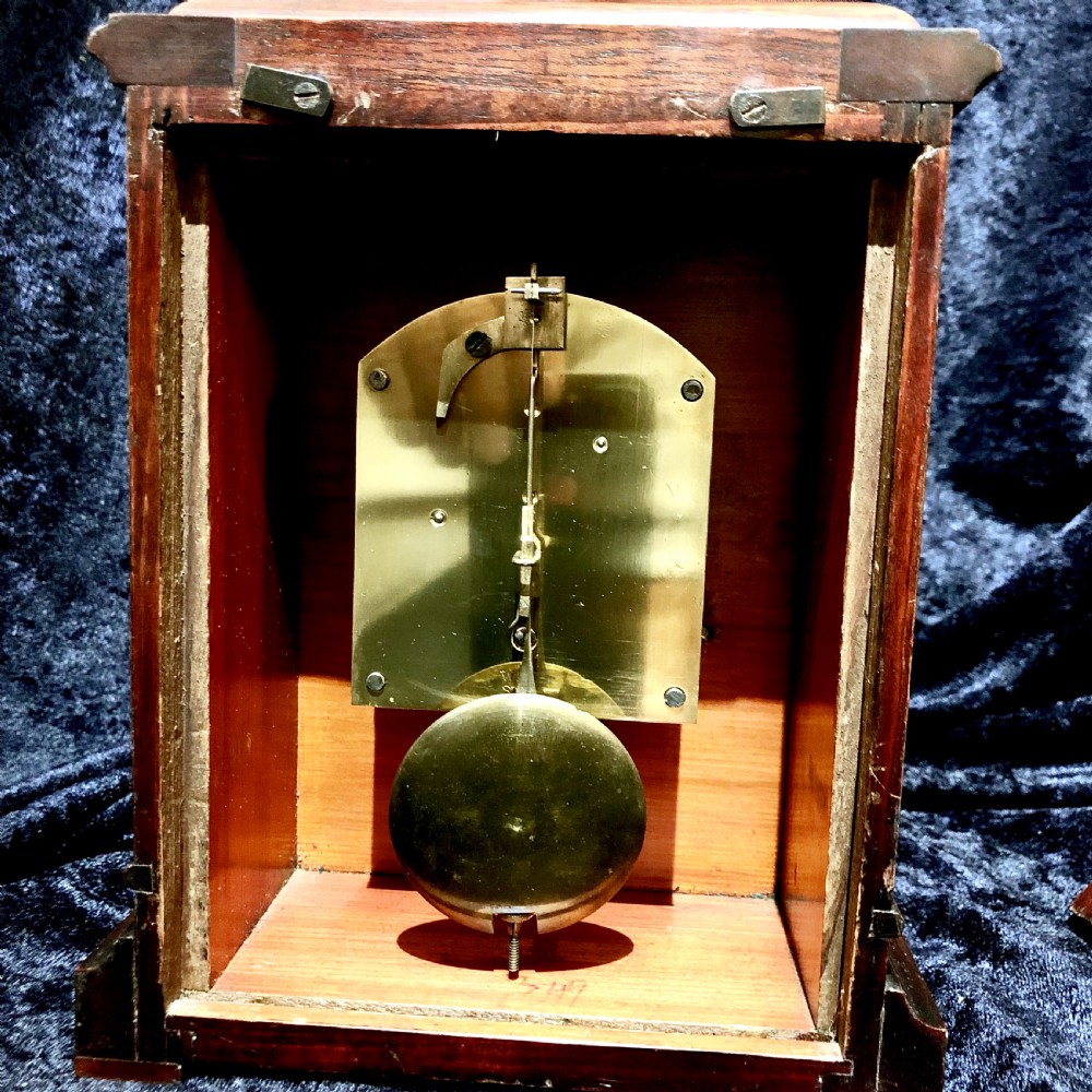 An early 20th century mahogany mantel clock  View V