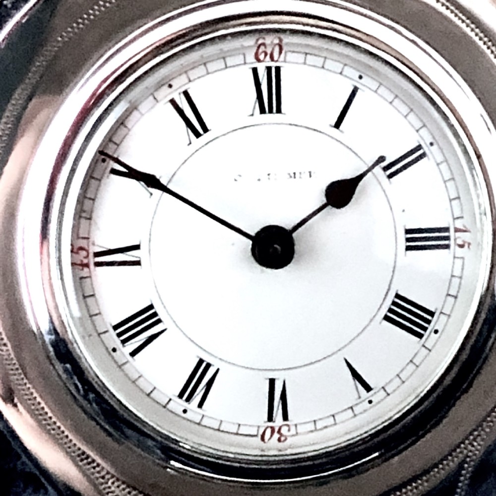 An Edwardian silver mantel clock  View IV