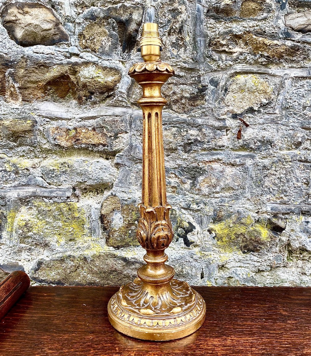 A pair of early 20th century giltwood table lamps View II