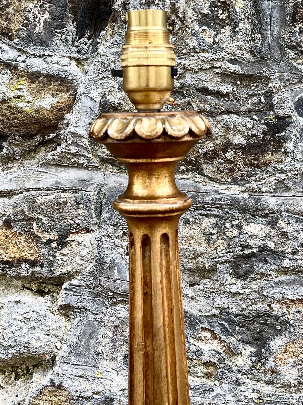 A pair of early 20th century giltwood table lamps View III