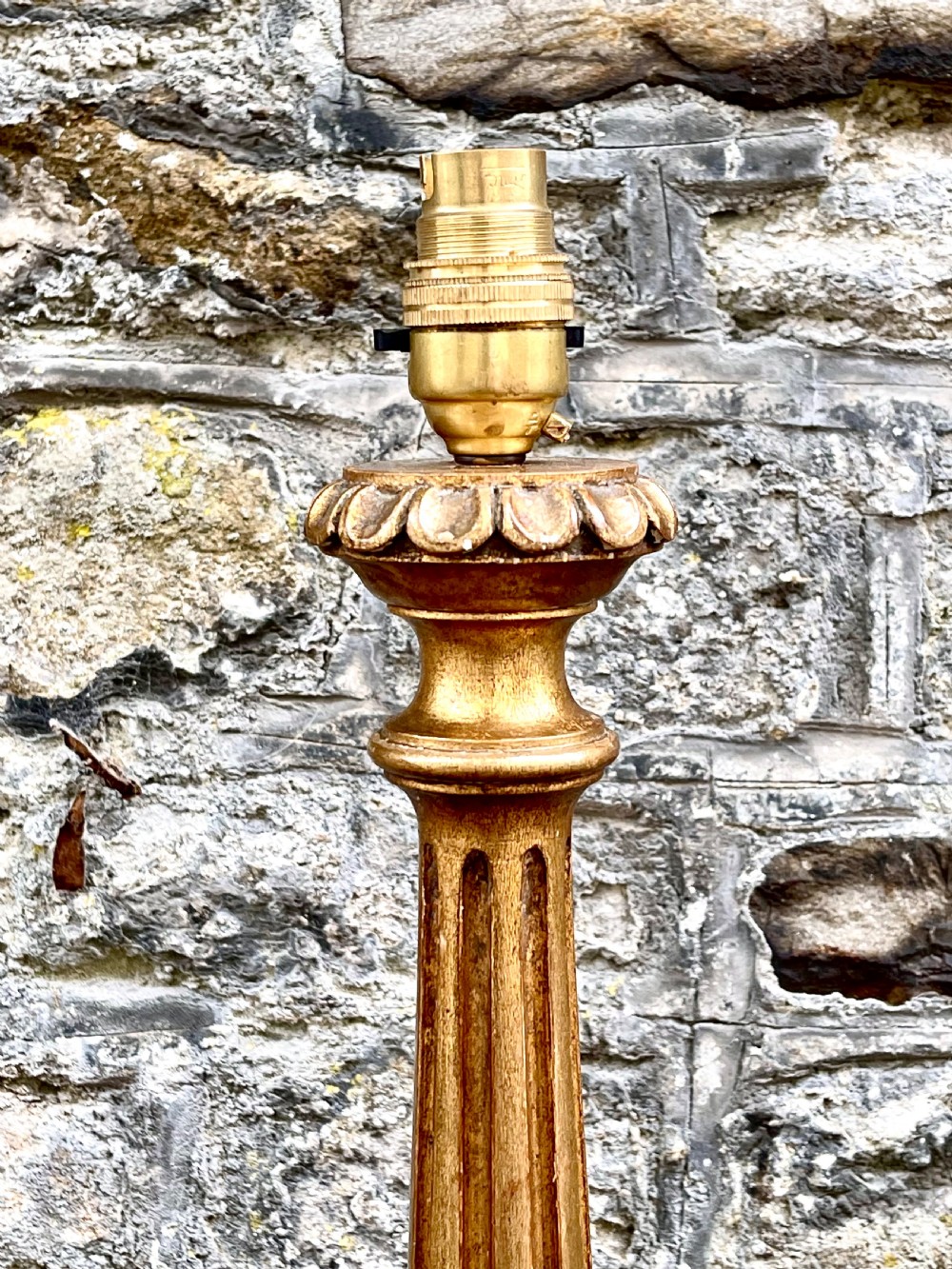A pair of early 20th century giltwood table lamps View V