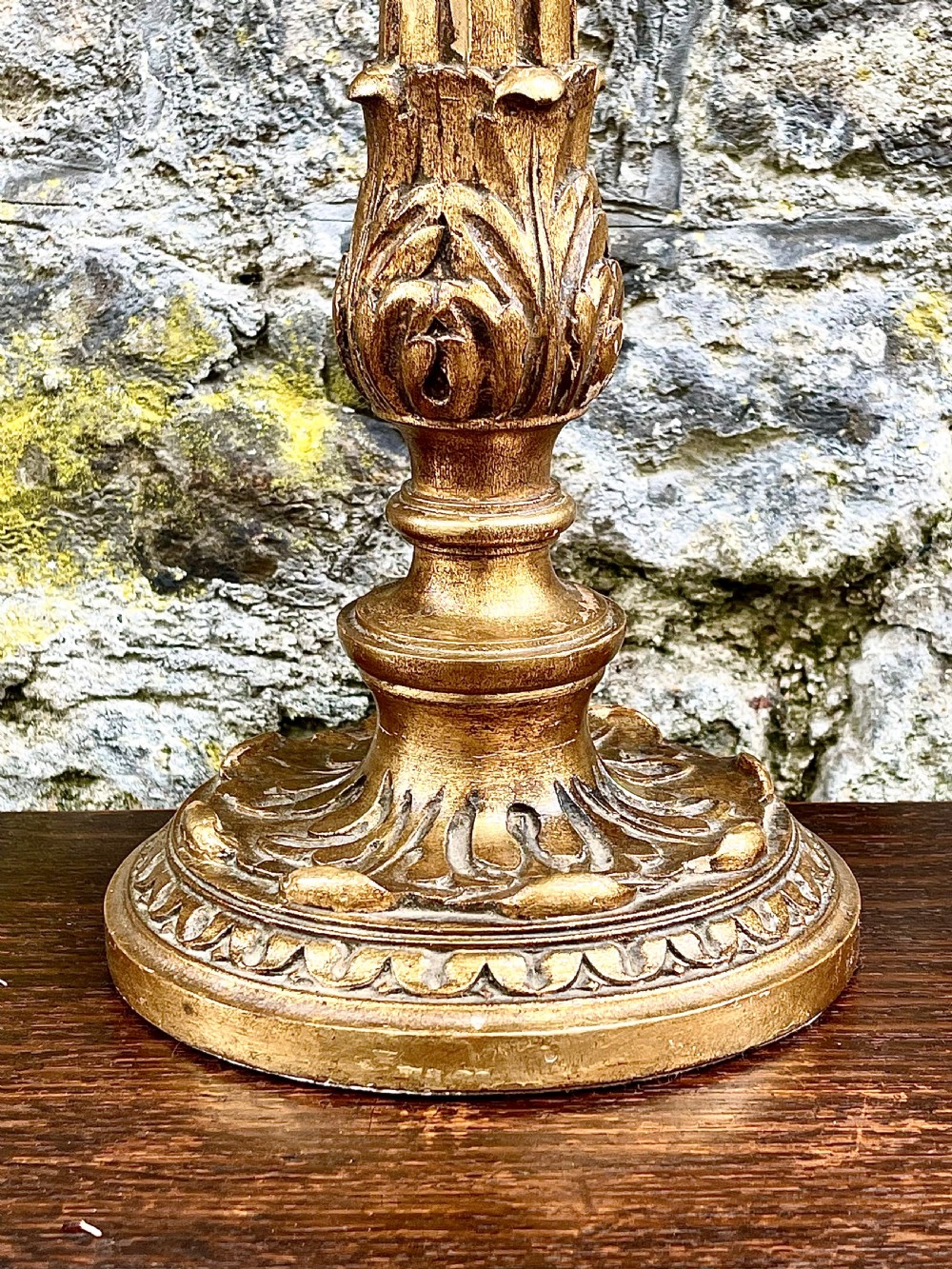 A pair of early 20th century giltwood table lamps View VI