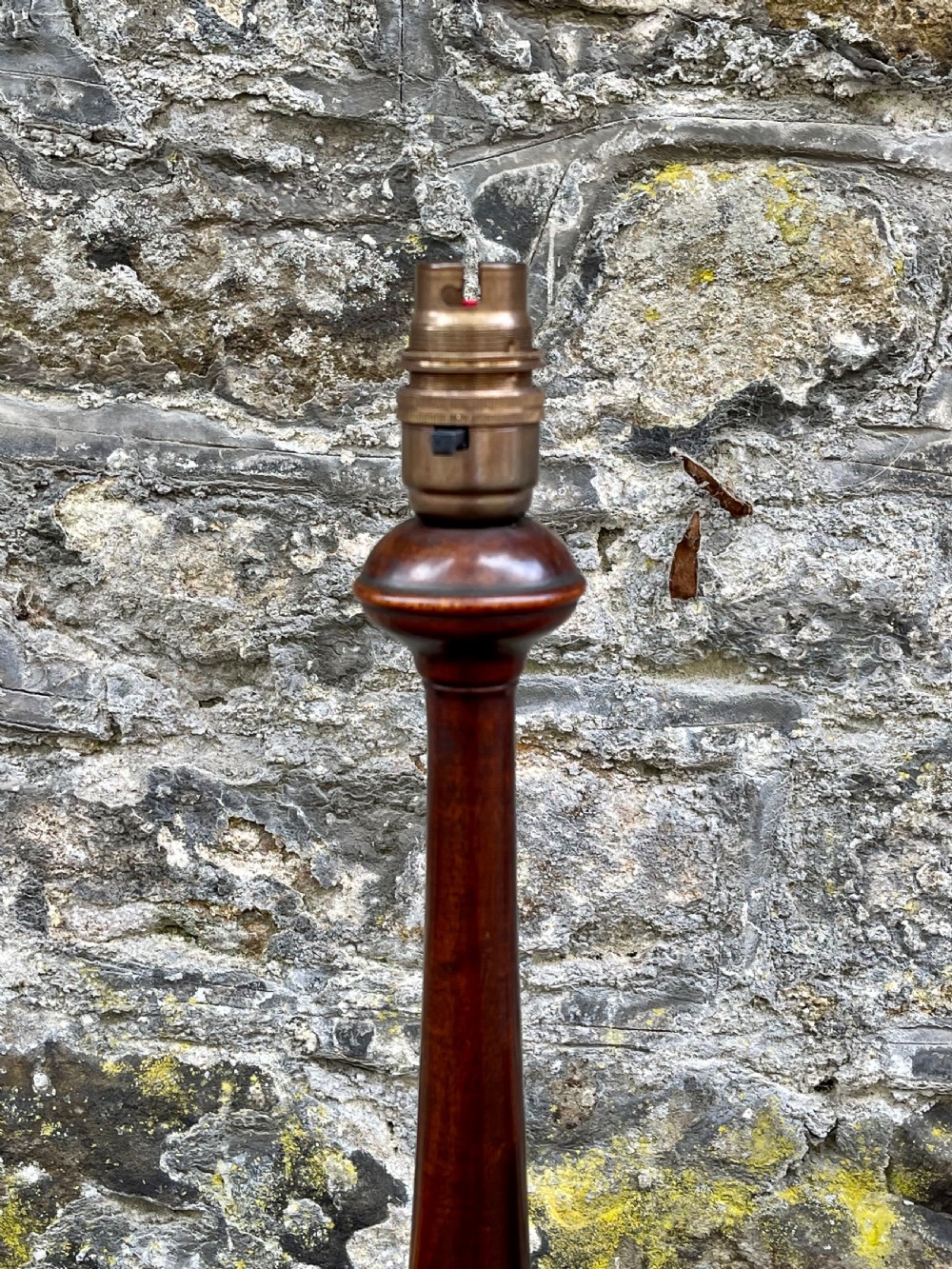 An Edwardian turned mahogany table lamp View III