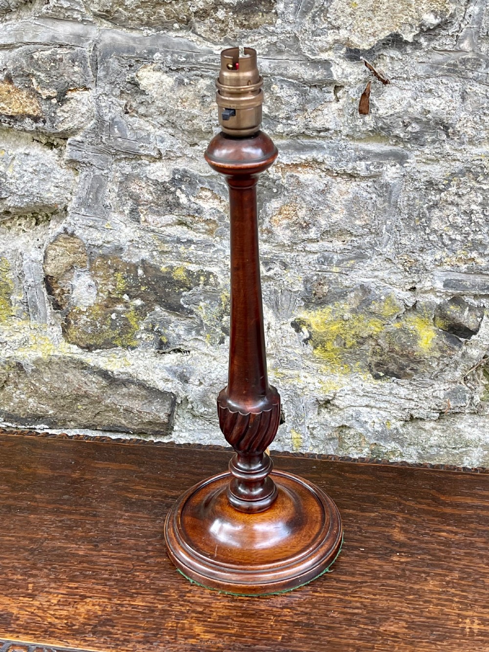 An Edwardian turned mahogany table lamp View IV