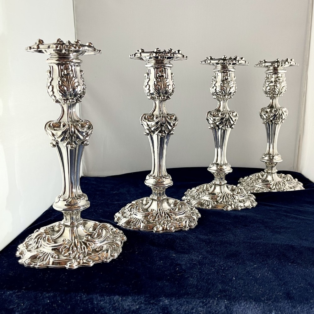A set of four Old Sheffield Plate candlesticks View II