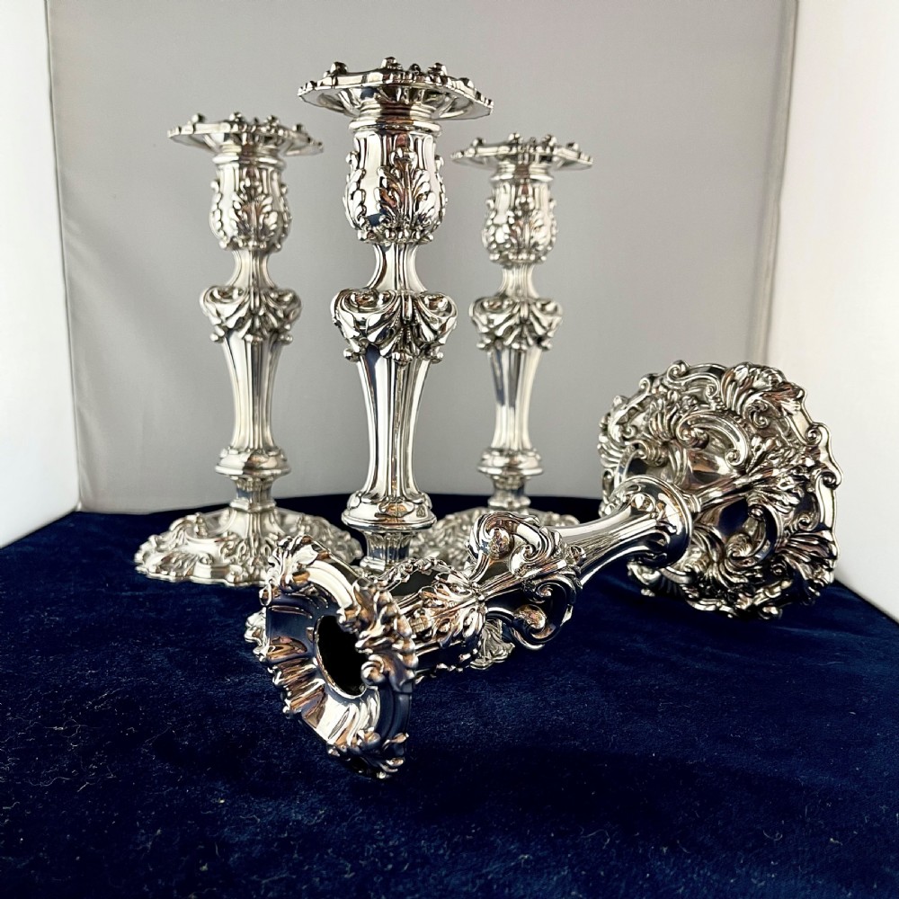 A set of four Old Sheffield Plate candlesticks View III