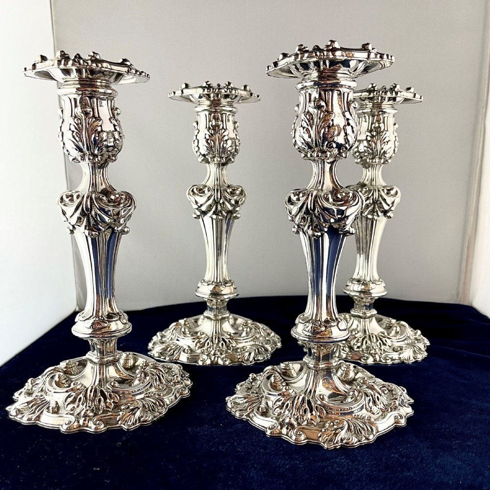 A set of four Old Sheffield Plate candlesticks View IV