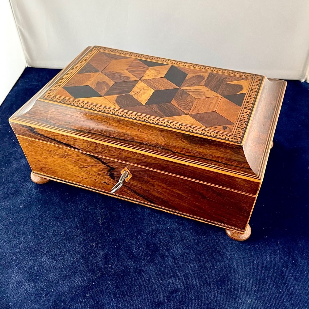 A Regency Tunbridge ware jewellery box