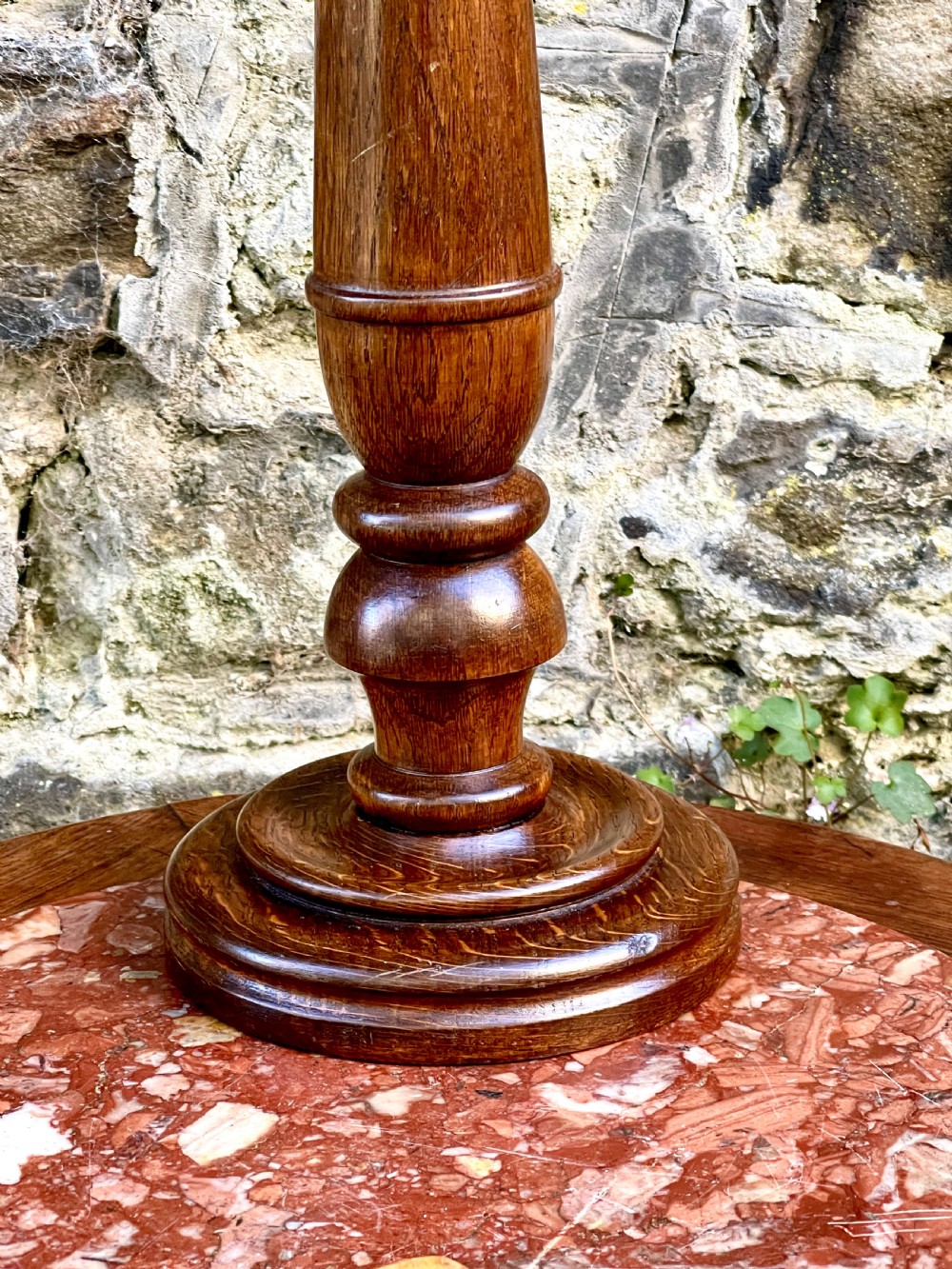 A pair of turned oak table lamps View III