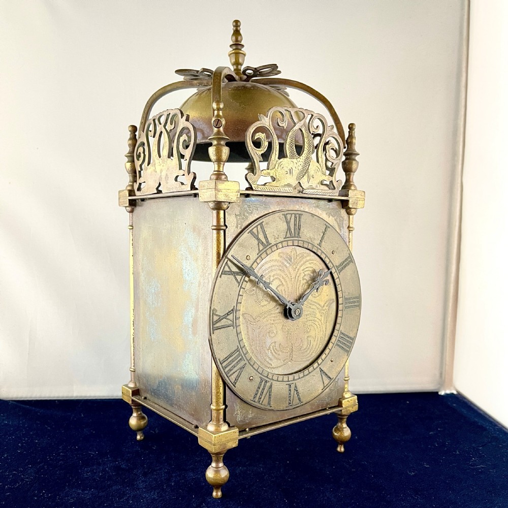 A late 19th century brass lantern clock  View II
