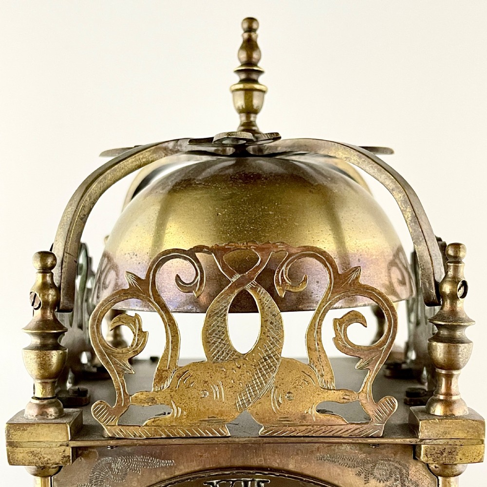 A late 19th century brass lantern clock  View V