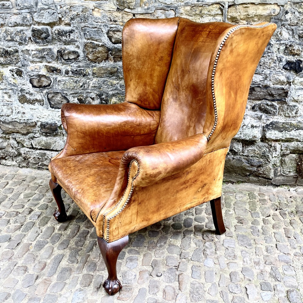 A Late Victorian Leather Wing Armchair View III