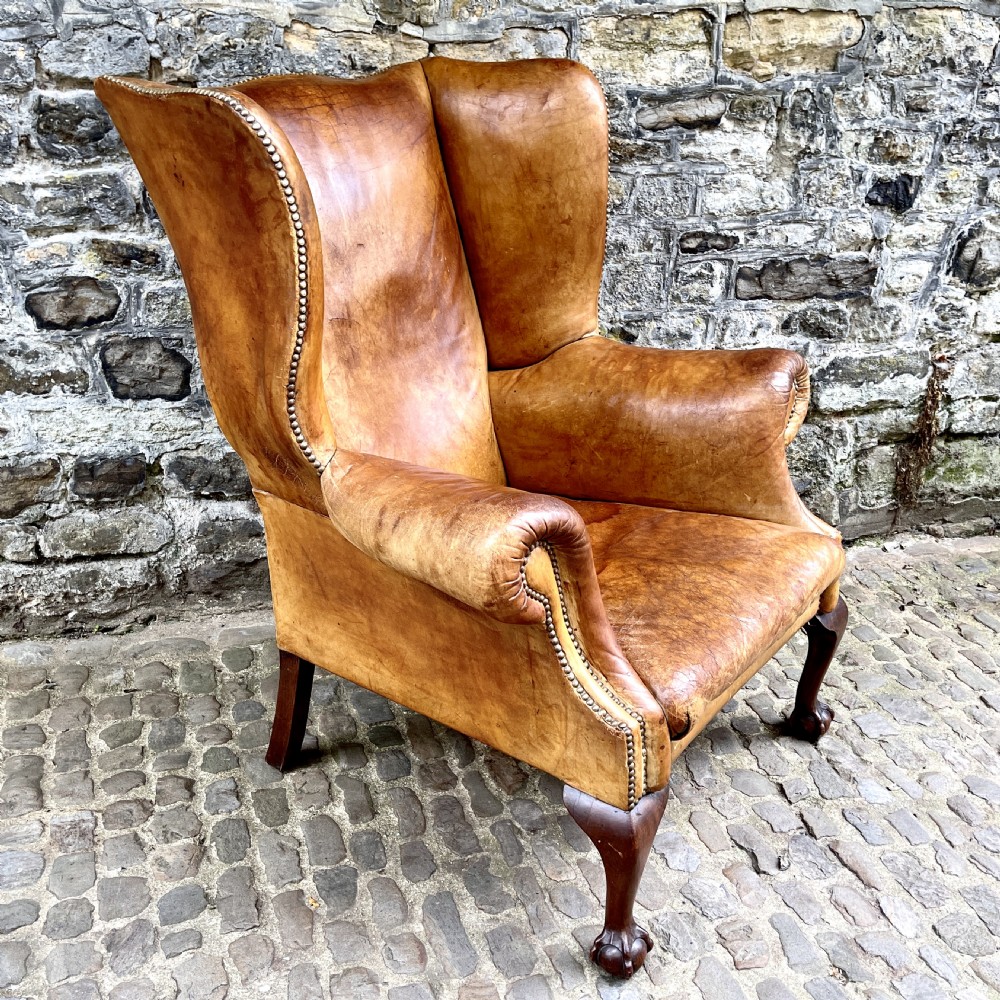 A Late Victorian Leather Wing Armchair View V