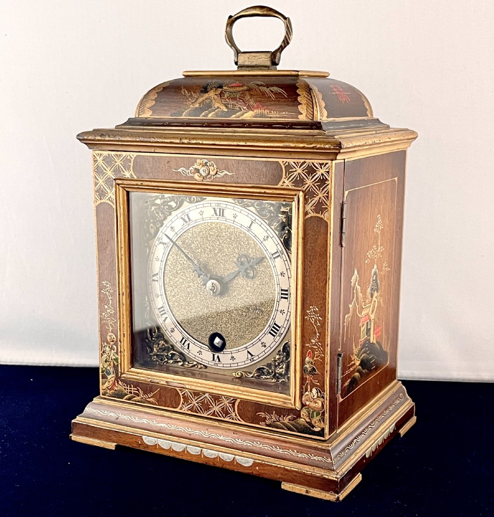 An Early 20th Century Chinoiserie Mantel Clock Timepiece View VIII
