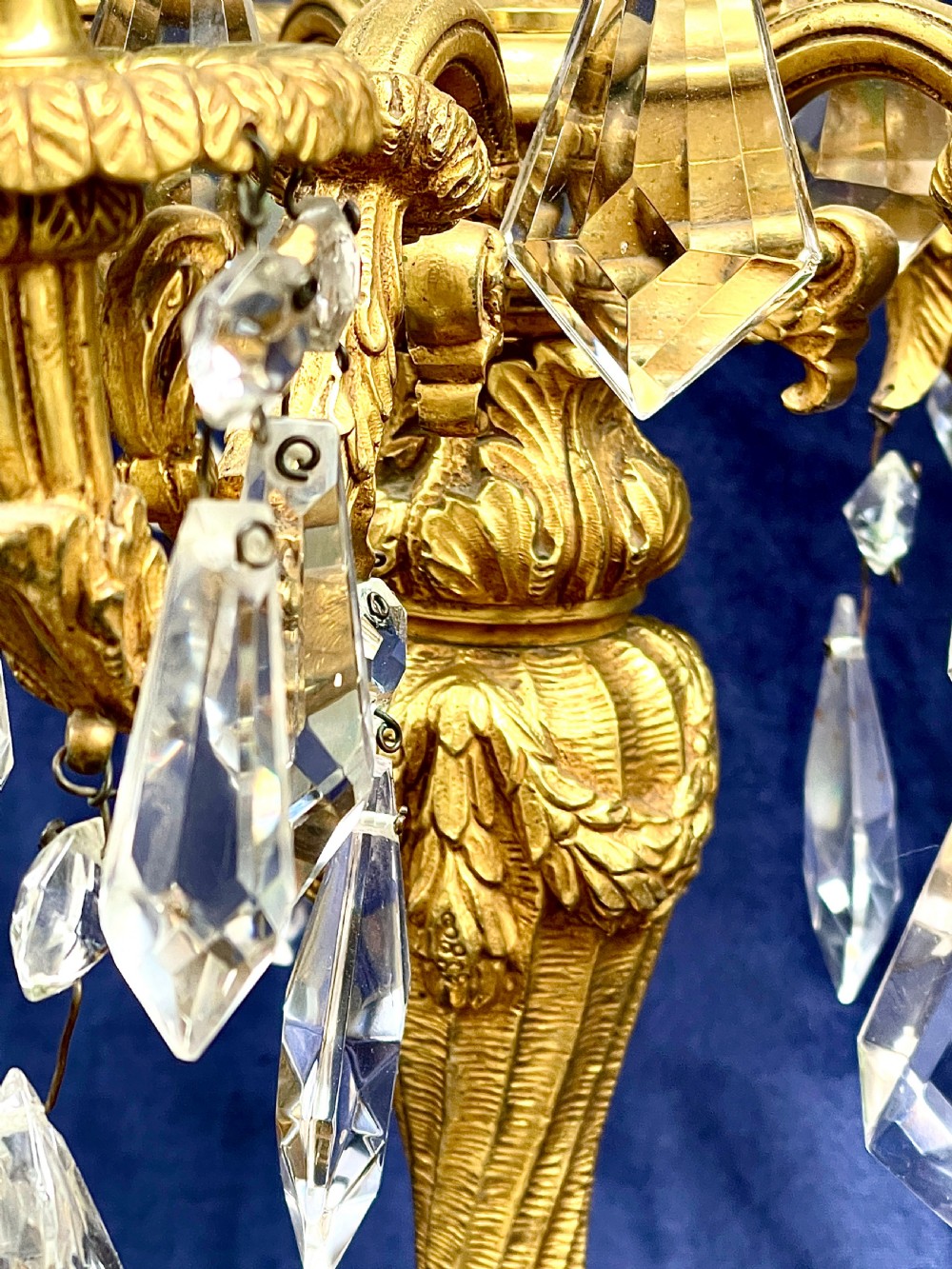 An early 20th Century Gilt Brass Candelabrum Table Lamp View VIII