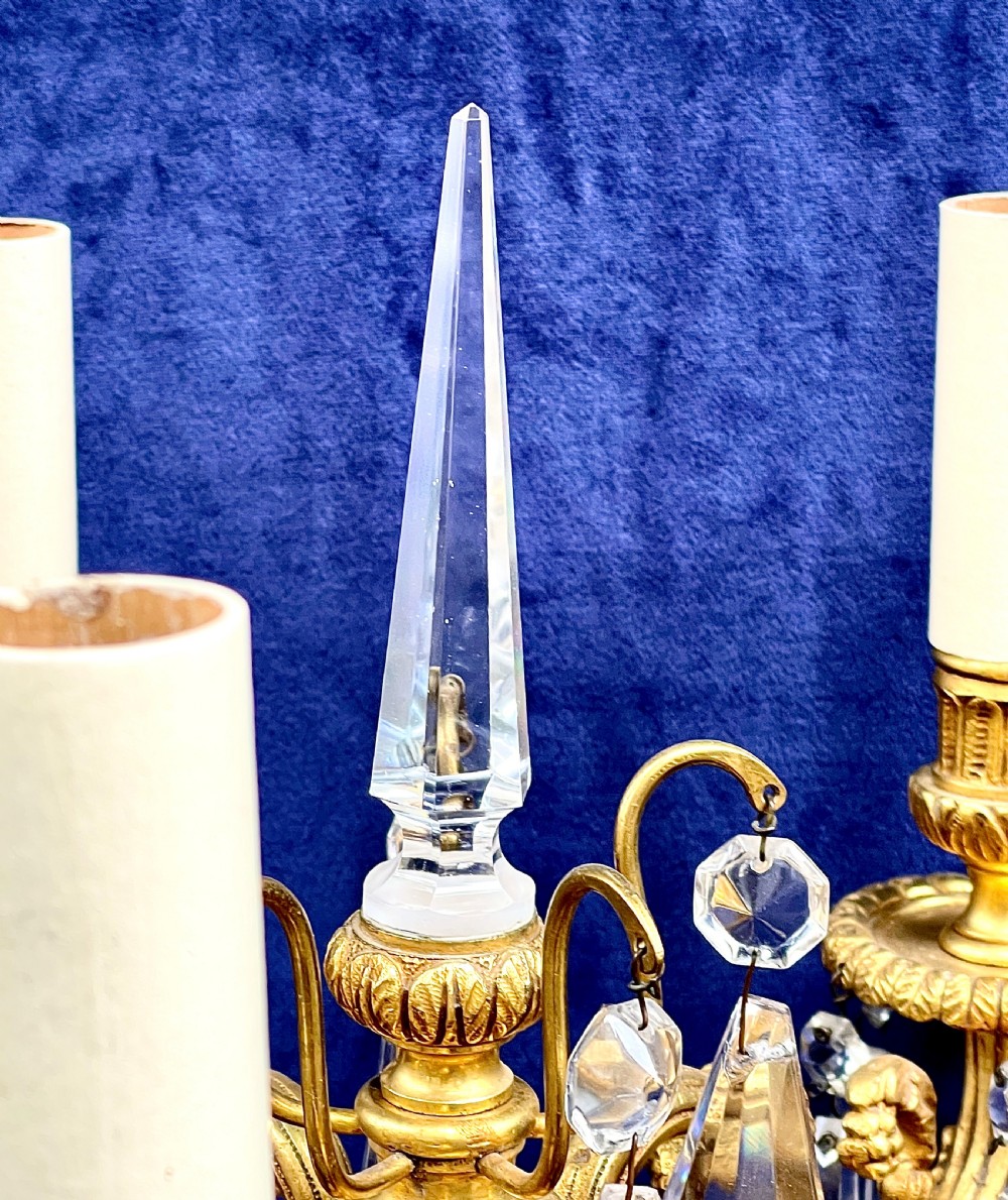 An early 20th Century Gilt Brass Candelabrum Table Lamp View IX