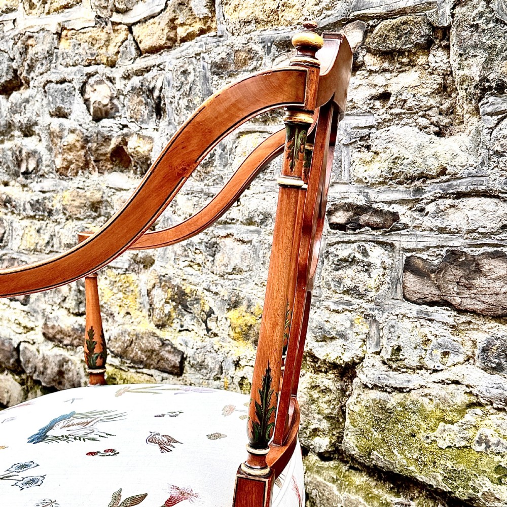 George III Painted Satinwood Elbow Chair View IX